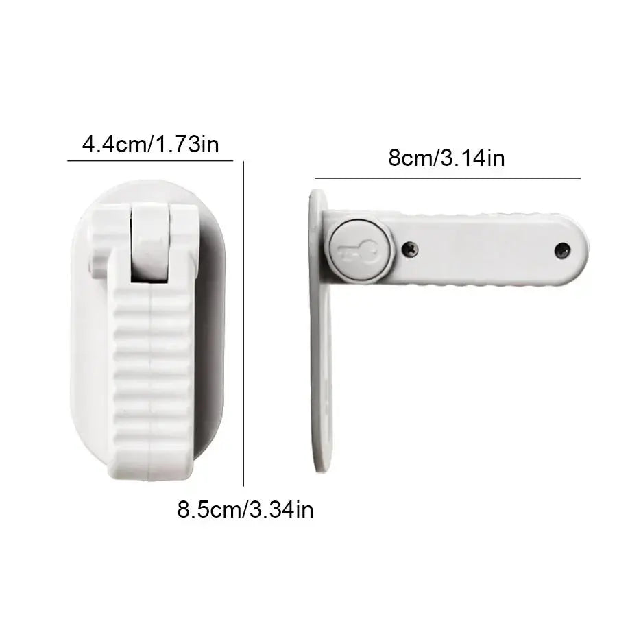 Simples Market universal door lever lock, two-piece white plastic anti-open child safety set for home security