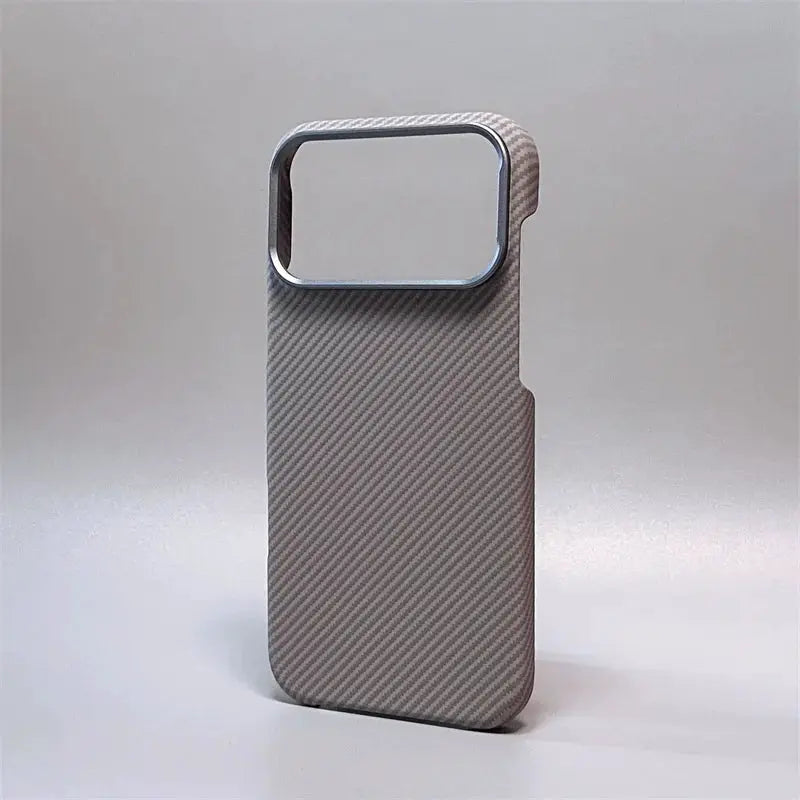 iPhone case carbon fiber textured MagSafe cover, gray, shockproof