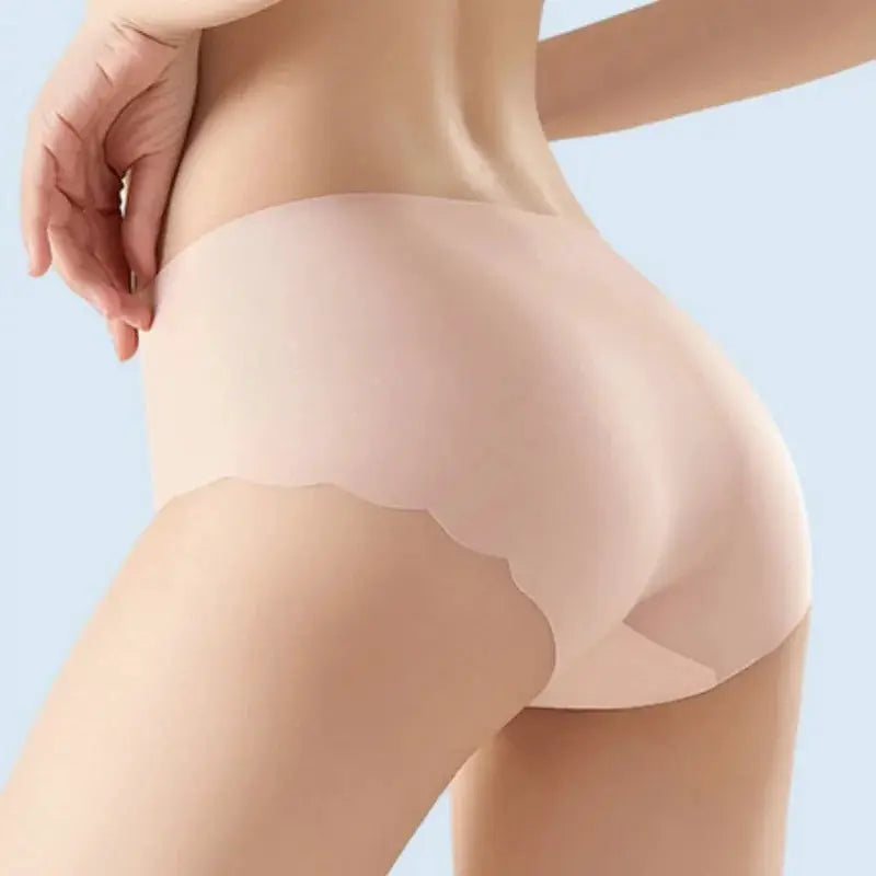 Simples Market nude ice-silk ultra-thin panties, low-rise briefs.