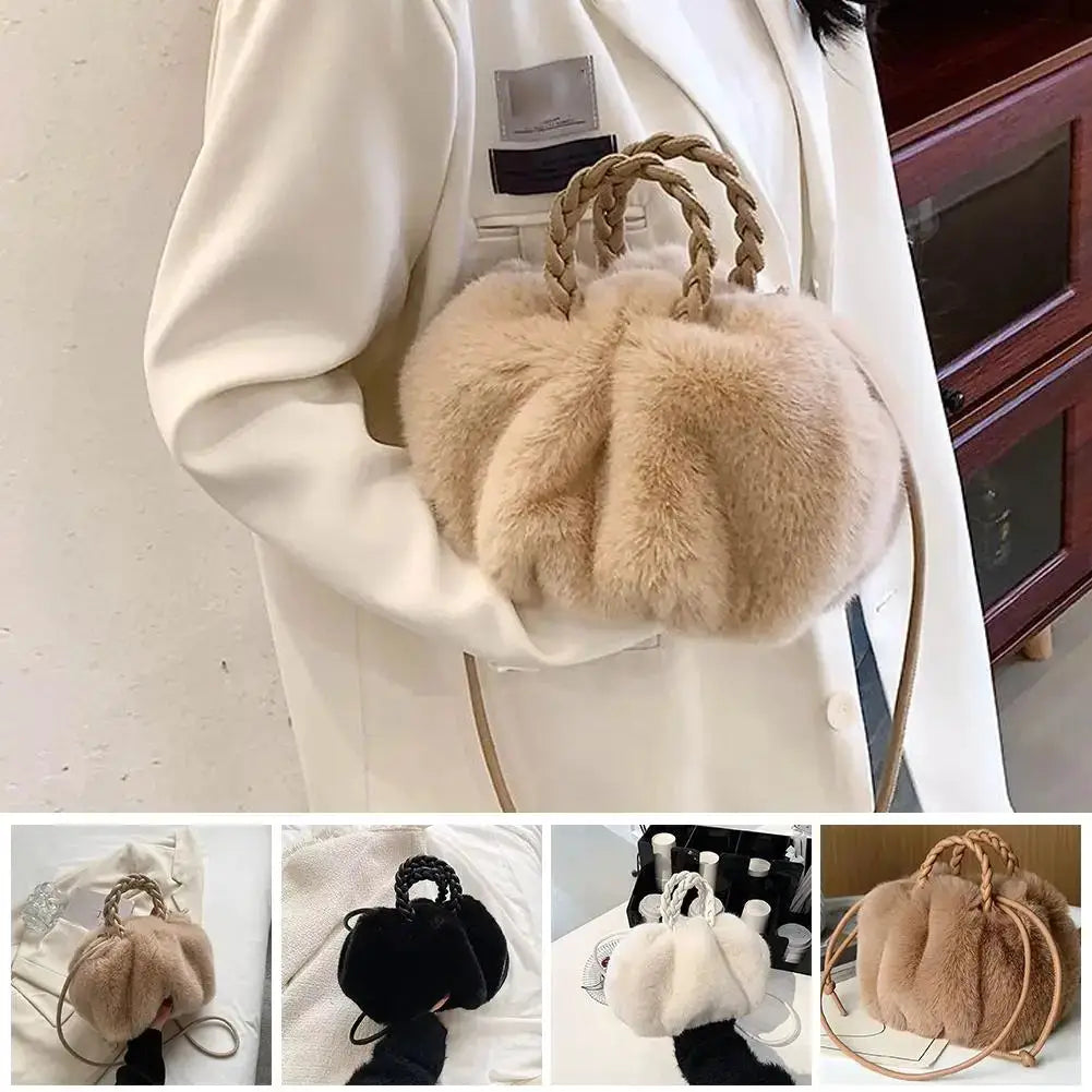 CloudPuff Pumpkin Bag 2025 Plush Cloud Crossbody For Autumn Winter Cozy Tote With Versatile Carrying Options