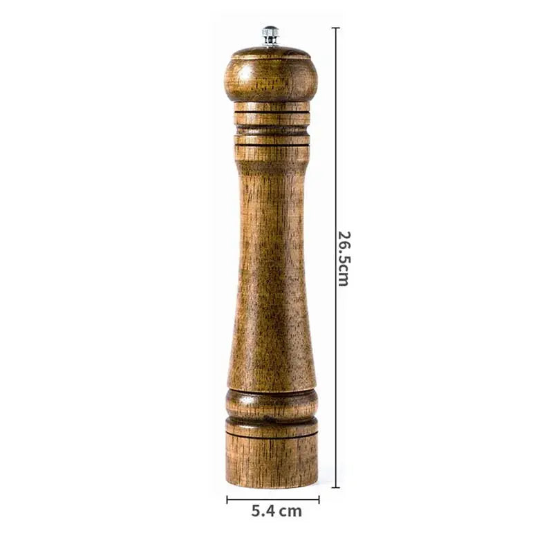 Classical Oak Wood Pepper Spice Mill Grinder Set With Adjustable Ceramic Grinding Core For Handheld Seasoning