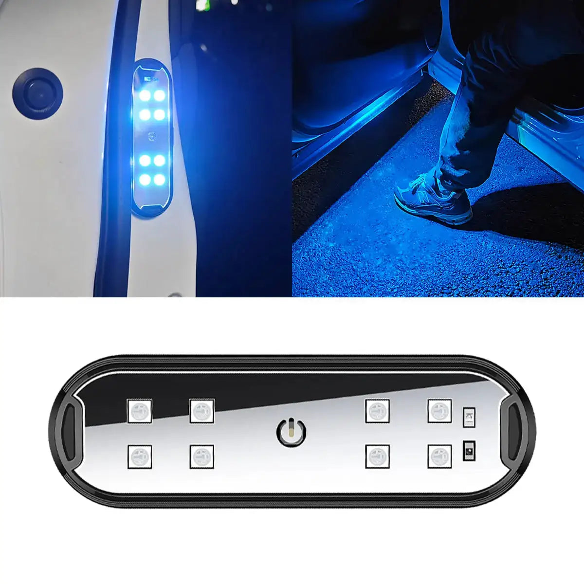 2Pcs RGB Wireless Magnetic LED Car Door Lights USB Welcome Puddle Projector Ambient Warning Lamp