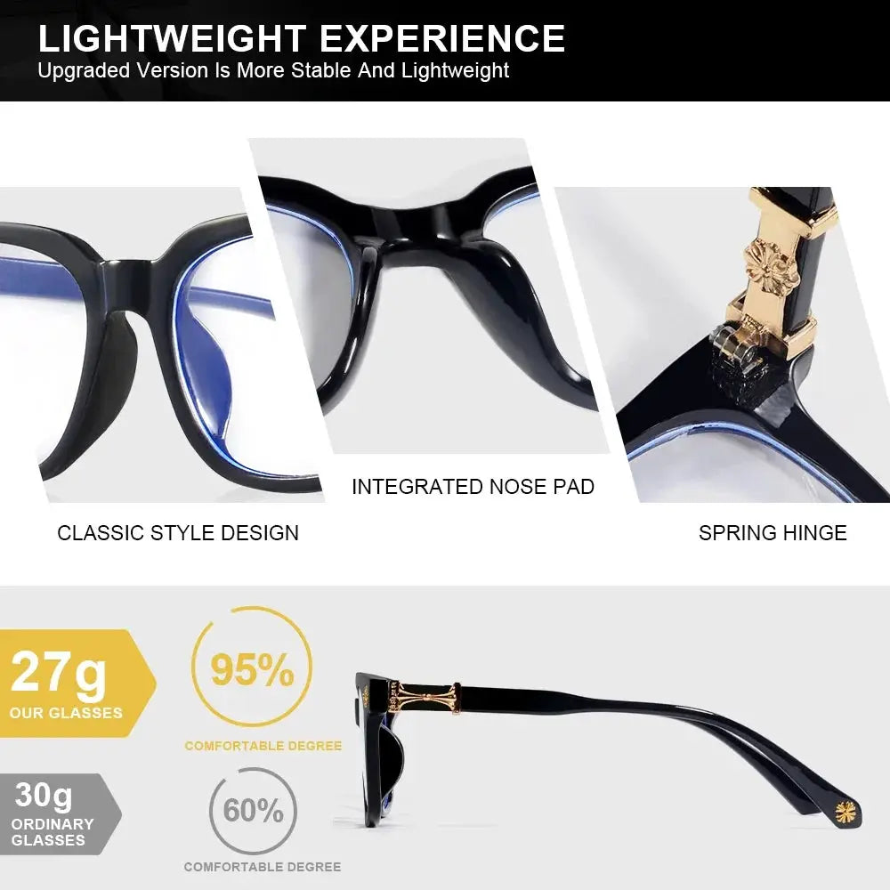 VisionGuard Anti Blue Light Glasses Square Unisex Eyewear For Computer Screen Eye Protection For Men And Women