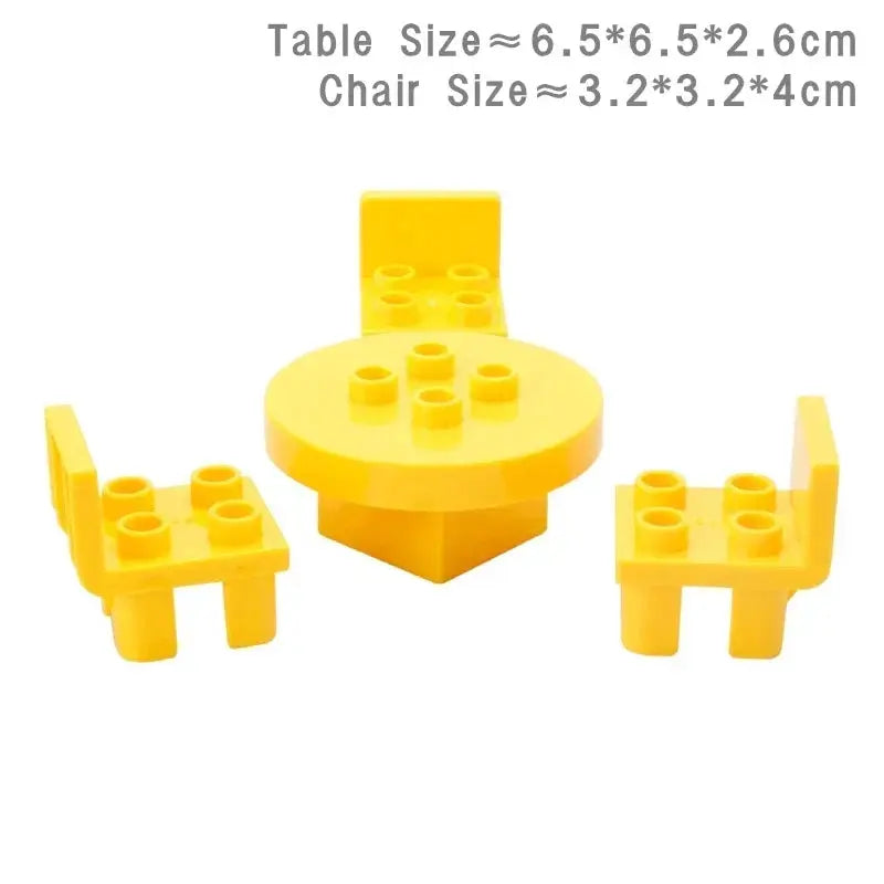 Big Building Blocks Play House Furniture Accessories Indoor Bed Compatible Large Bricks Assemble Toys For Kids Gift