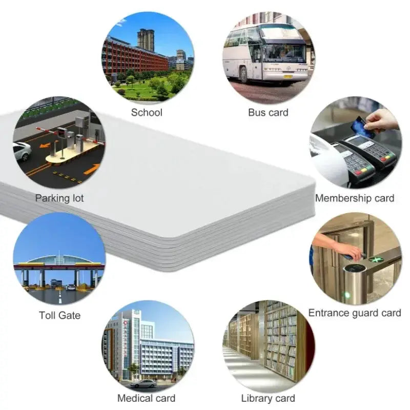 White NTAG215 blank NFC cards PVC, 10pcs, 13.56MHz, waterproof