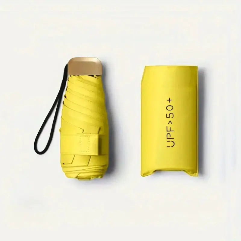 Ultra Light UV Protection Umbrella Compact Foldable Design Stainless Steel Handle For Sun And Rain 190T Canopy