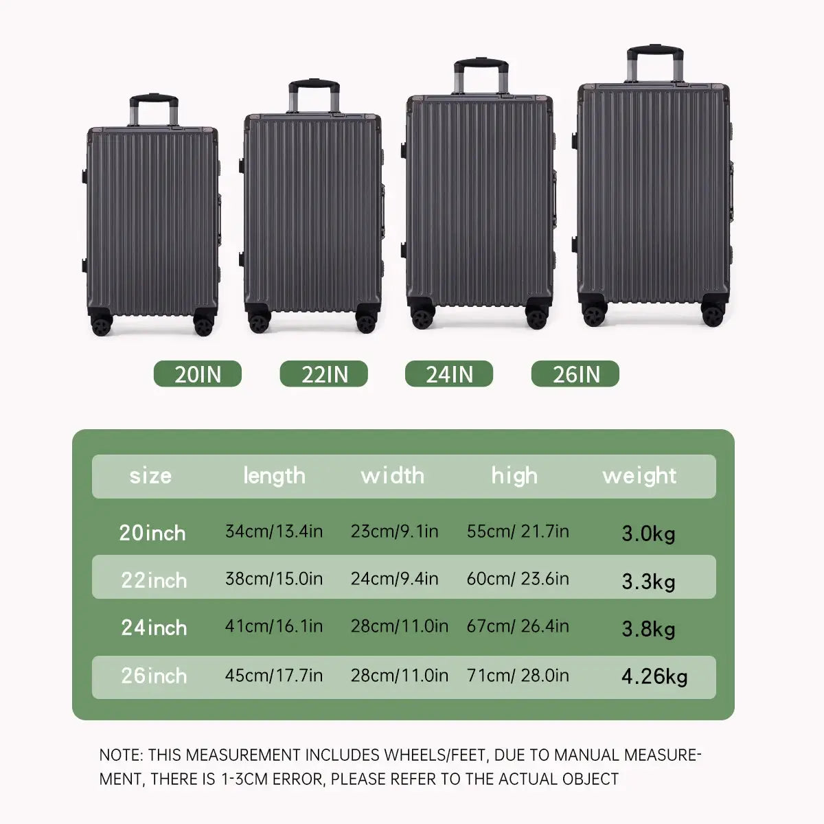 Trolley Luggage Aluminum Frame Rolling Suitcase Durable Carry On With USB Charging And 360 Degree Spinner Wheels