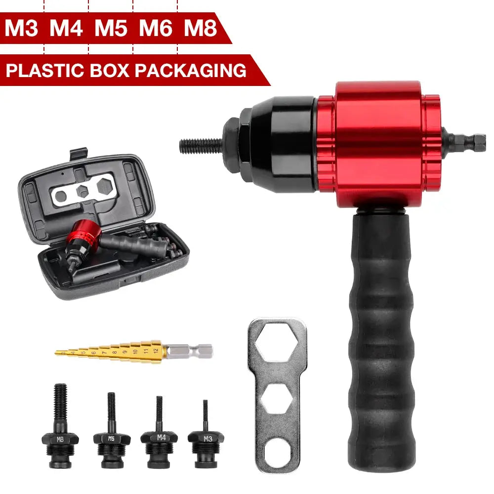 Nut Riveting Tool For Drill M3 To M8 Electric Rivet Nut Gun Converter DIY Quick Riveting Attachment