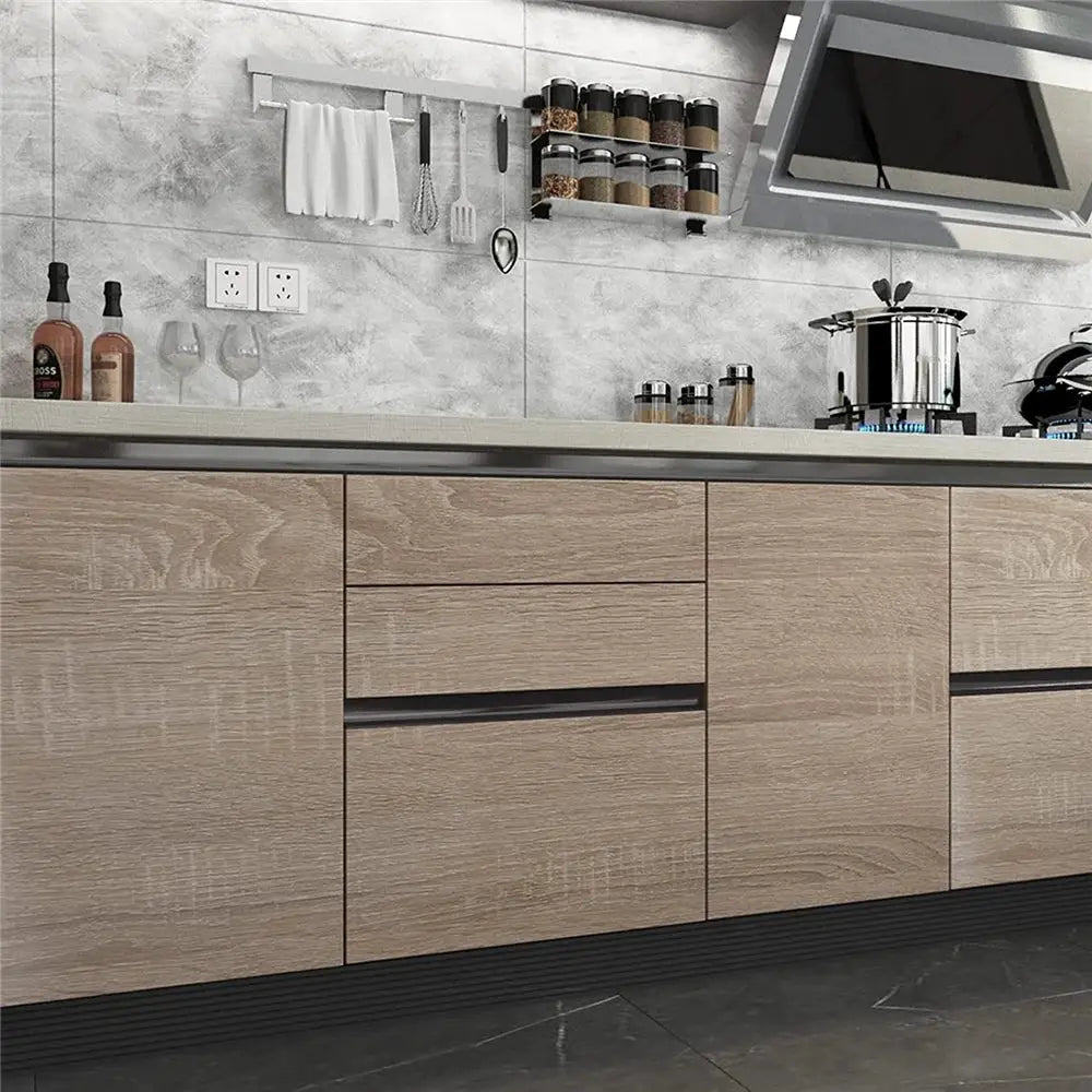 55cm wide self-adhesive wood grain vinyl wallpaper for doors, wardrobes and furniture; waterproof decor