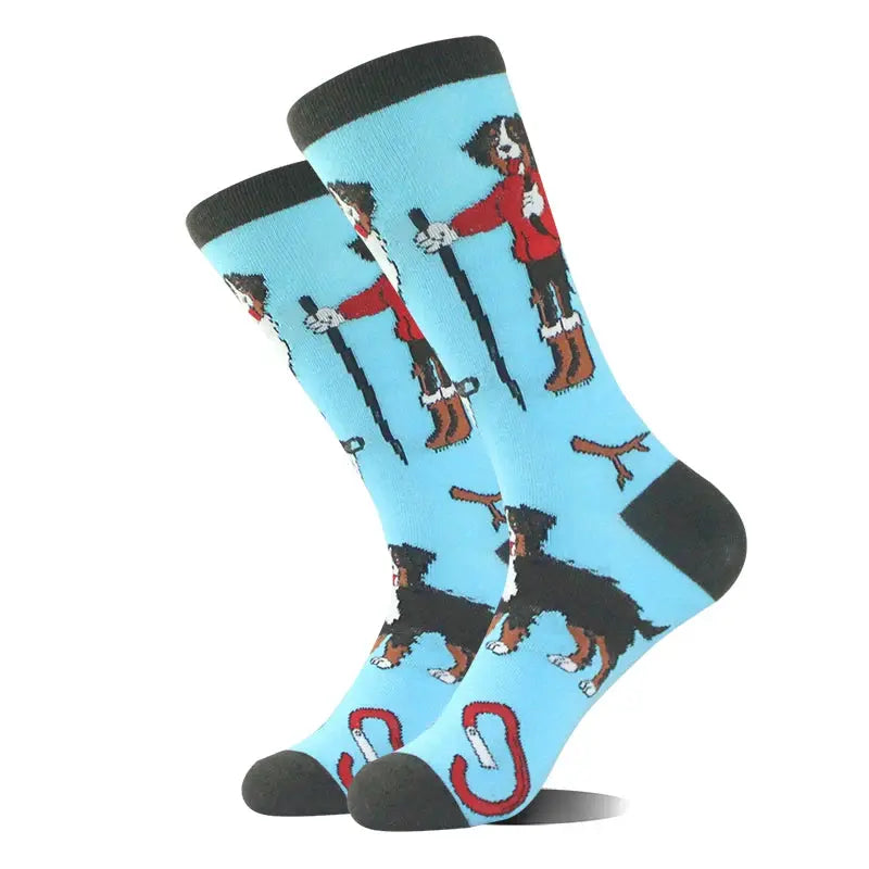 Cotton Happy Funny Socks For Men Women Unisex Crew Socks Alien Planet Shark Dinosaur Novelty Design