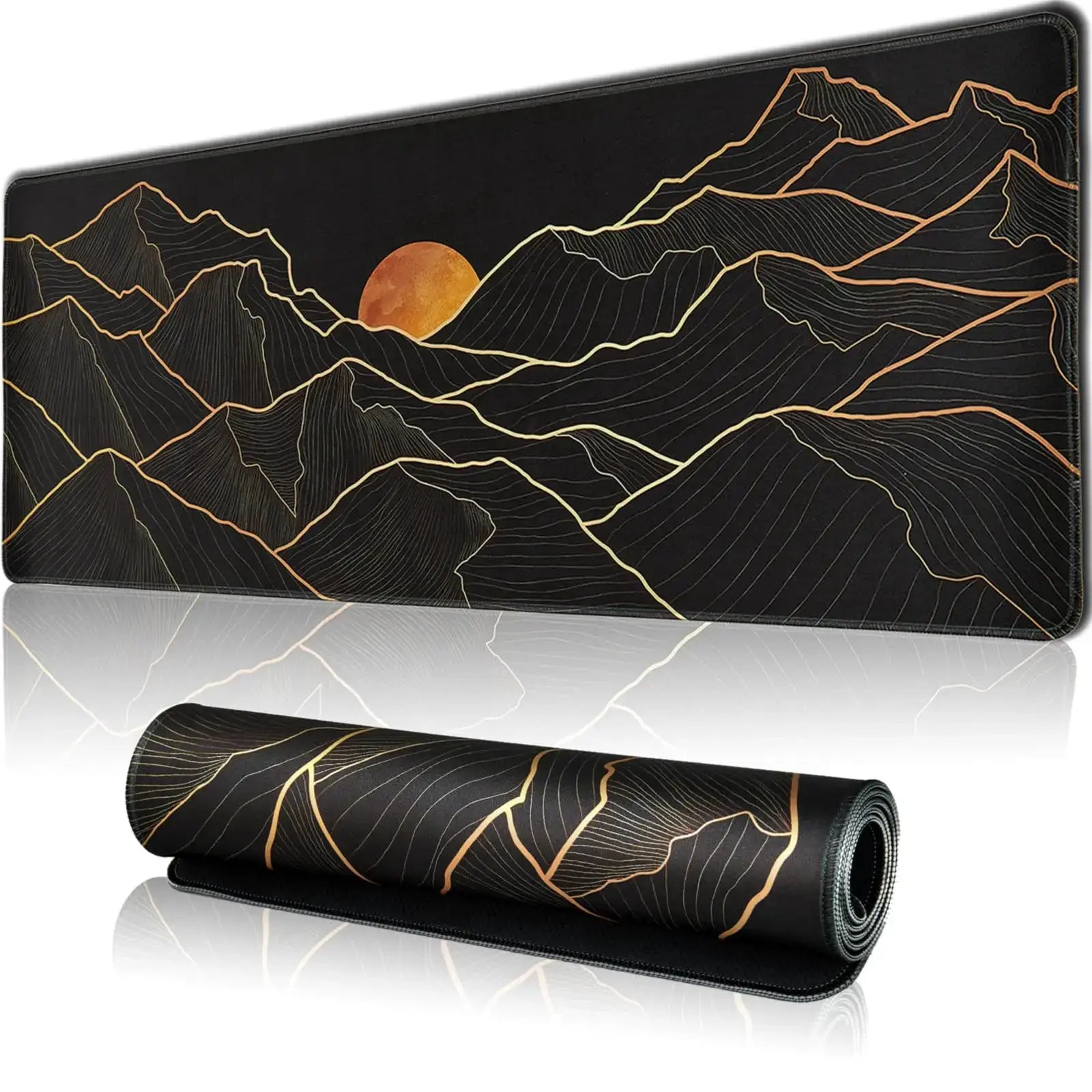 Large Extended Gaming Mouse Pad With Stitched Edges And Non Slip Rubber Base For Desk