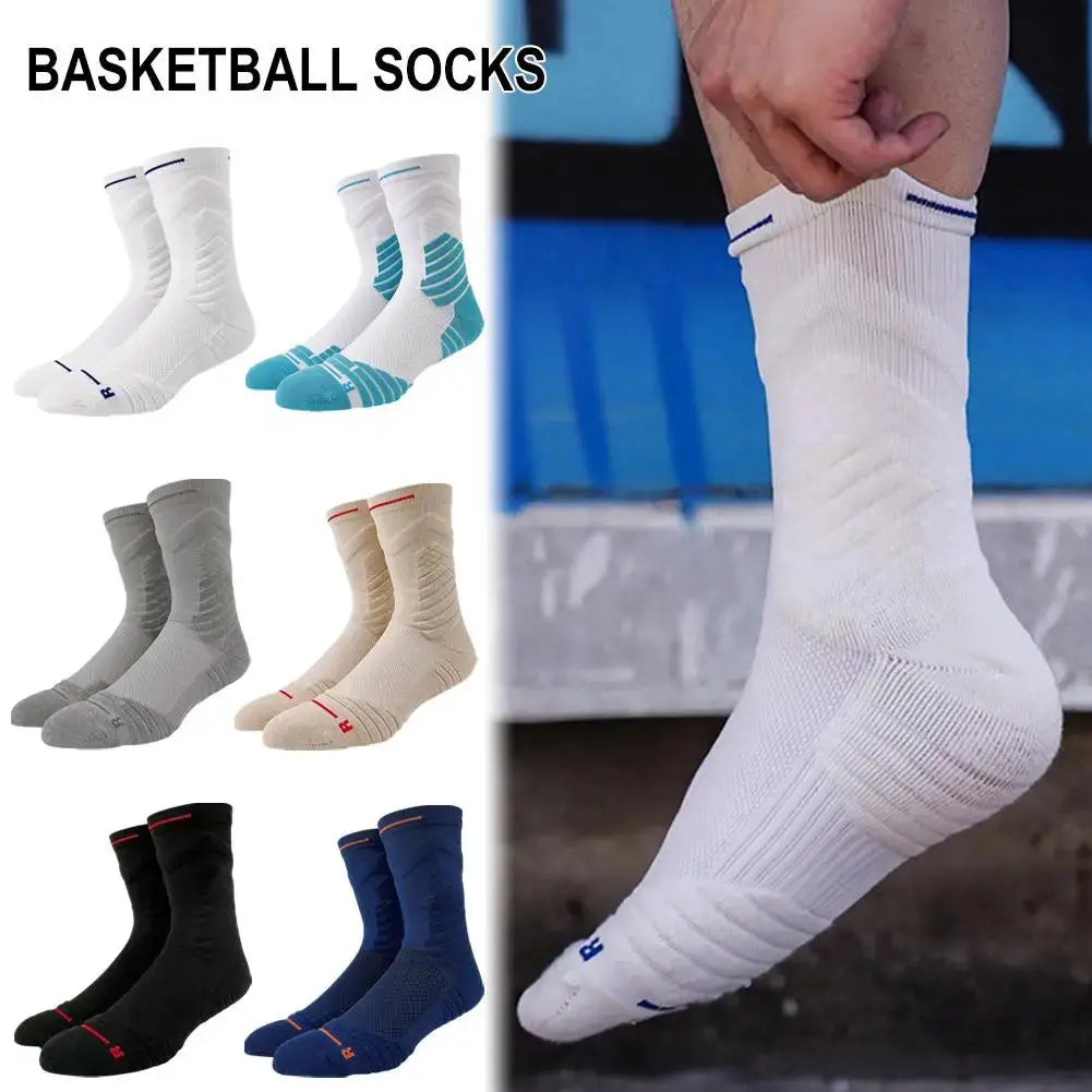 Bullfight 2.0 Men's High Top Sports Towel Basketball Socks With Ankle Support Cushioned Moisture Wicking