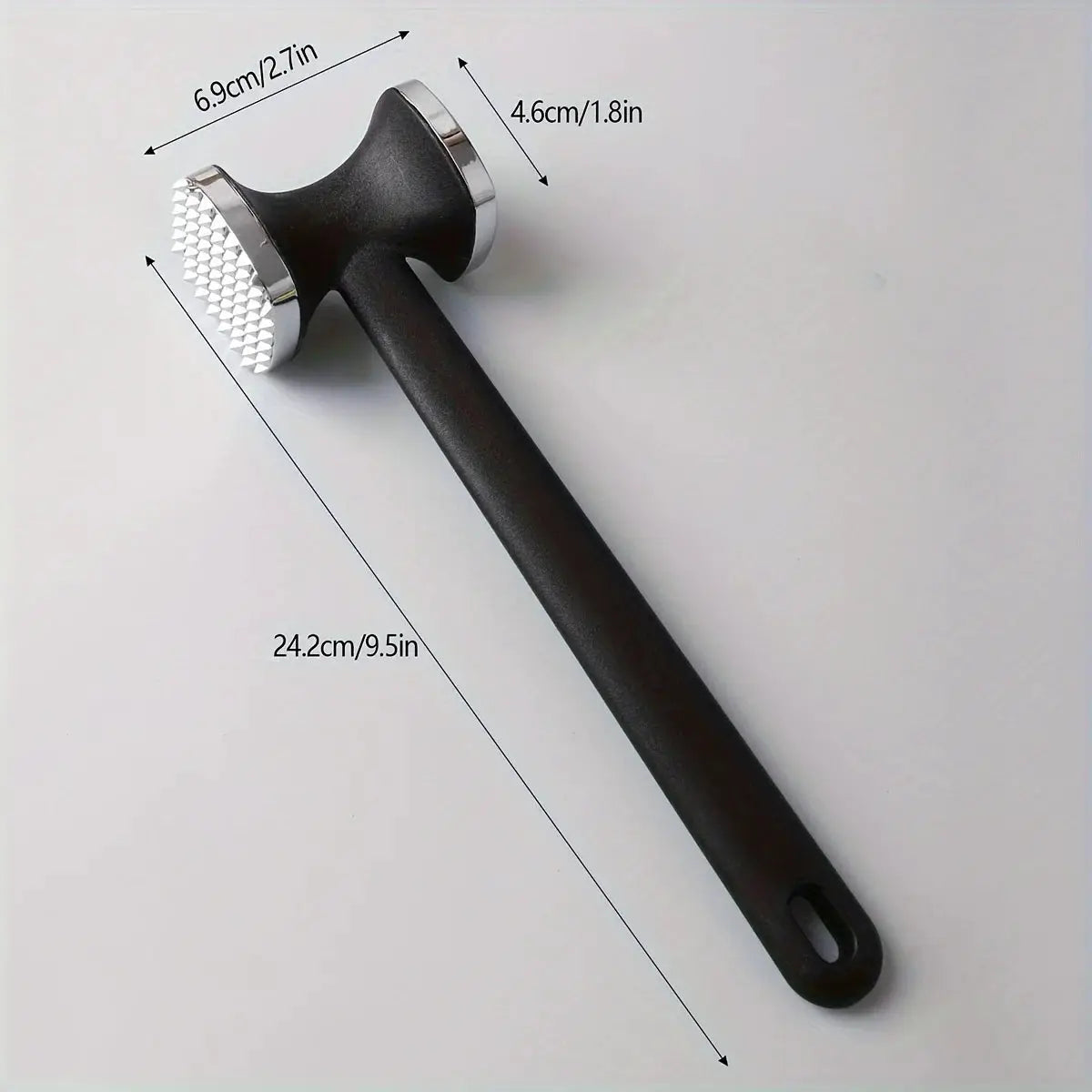 Heavy Duty Kitchen Meat Tenderizer Hammer With Rubber Grip Stainless Steel Head For Effortless Pounding And Tenderizing