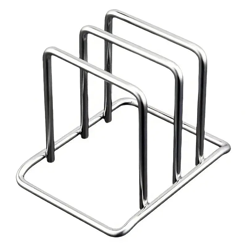 KitchenPro Space Saving Stainless Steel Pot Lid And Cutting Board Organizer Combo Heavy Duty Countertop Rack
