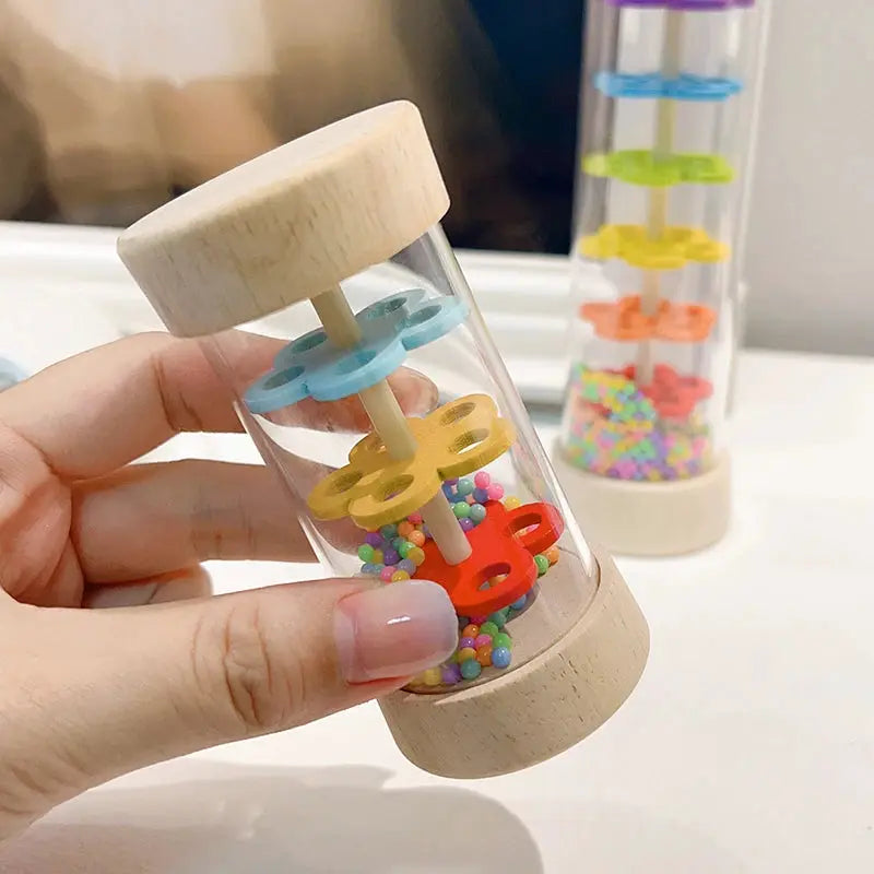Wooden Rain Sound Tube Instrument Rain Maker And Hourglass Shaker Toy For Sensory Play And Hearing Enlightenment