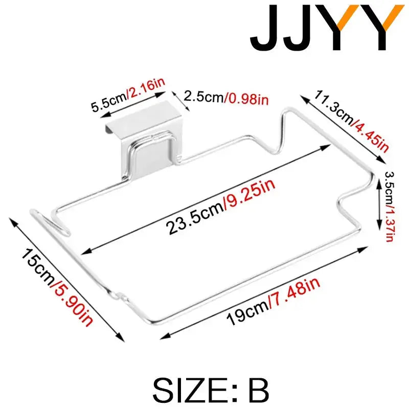 JJYY Kitchen Trash Rack Holder For Cabinet Doors And Closets Stainless Steel Garbage Bag Organizer