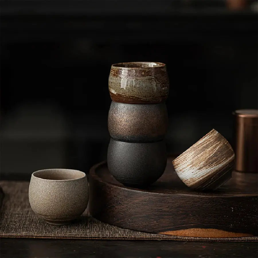 ZenStone Japanese Style Handmade Stoneware Tea Cup 80ml Ideal For Kung Fu Tea Ceremonies