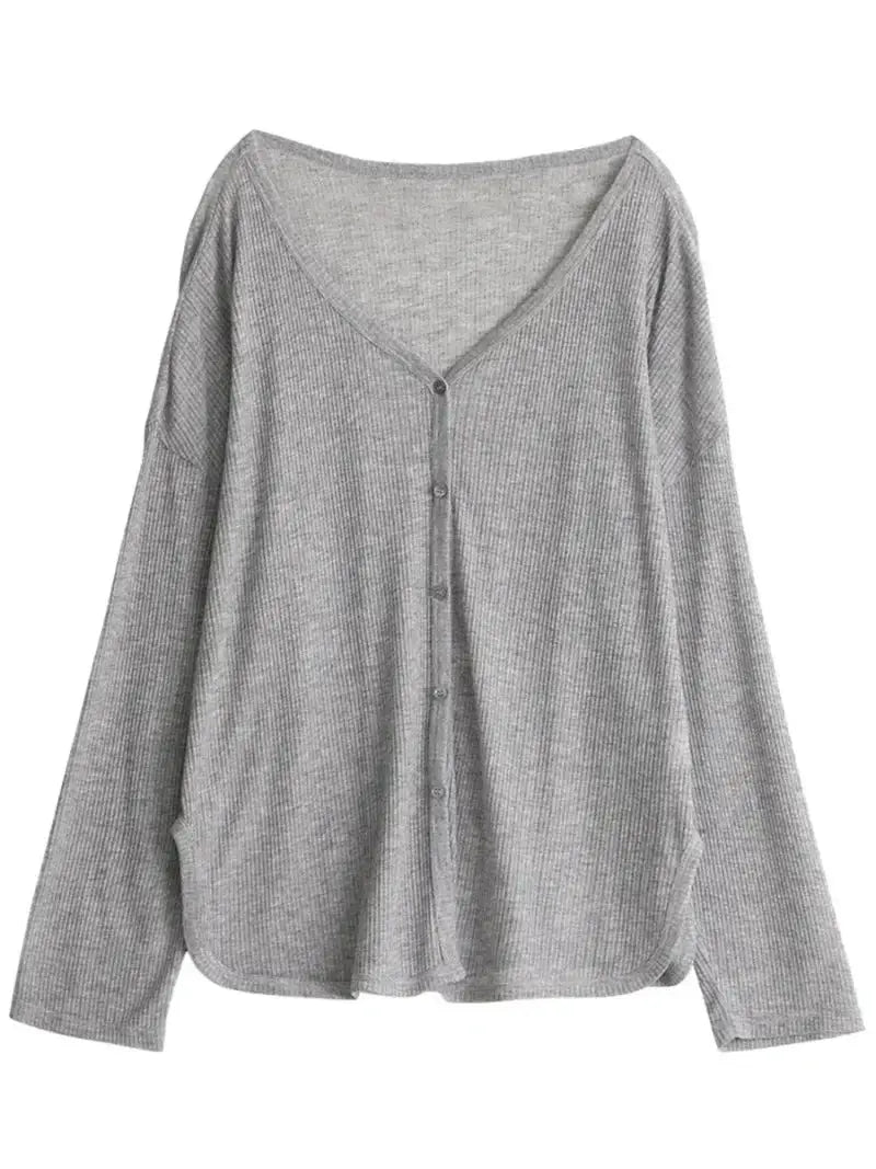 SunSafe Women's Lightweight V Neck Long Sleeve Cardigan Top Sun Protective Versatile Spring To Autumn Outfit