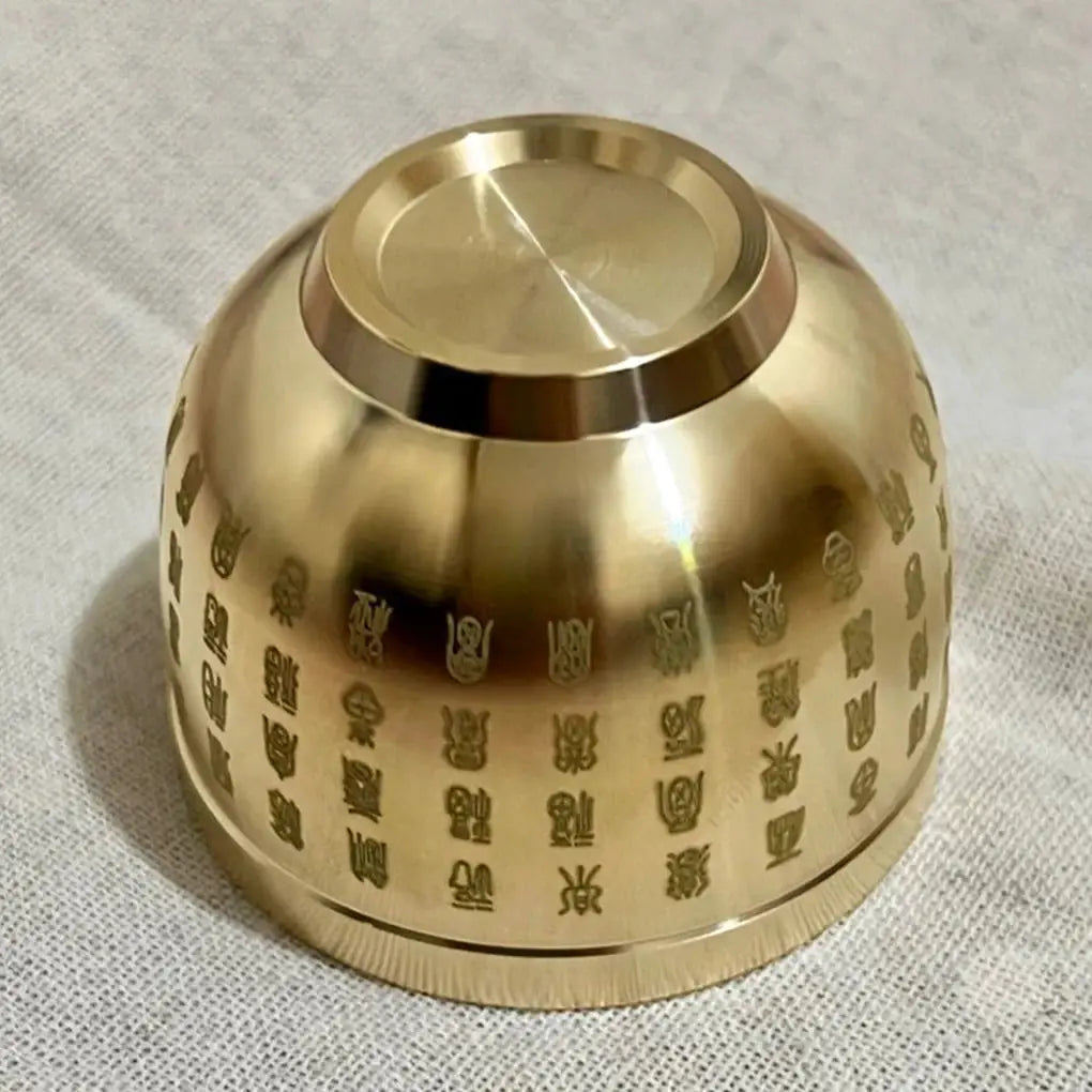 Gold Feng Shui Hundred Blessings Bowl Copper Exquisite Mini 4.5cm And 6cm Sizes Gift