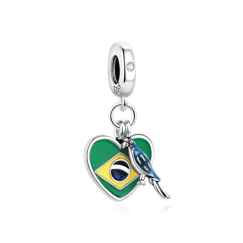 925 Sterling Silver Travel Theme Charms Beads London Bus Paris Suitcase Sam Panda Bracelets Necklaces Women DIY Jewelry