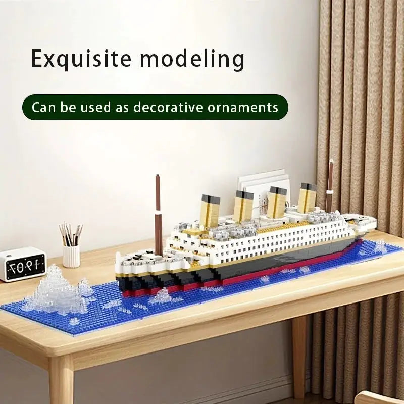 Titanic Micro Particle Building Block Puzzle Ship Model For Kids 6 12 Construction Toy