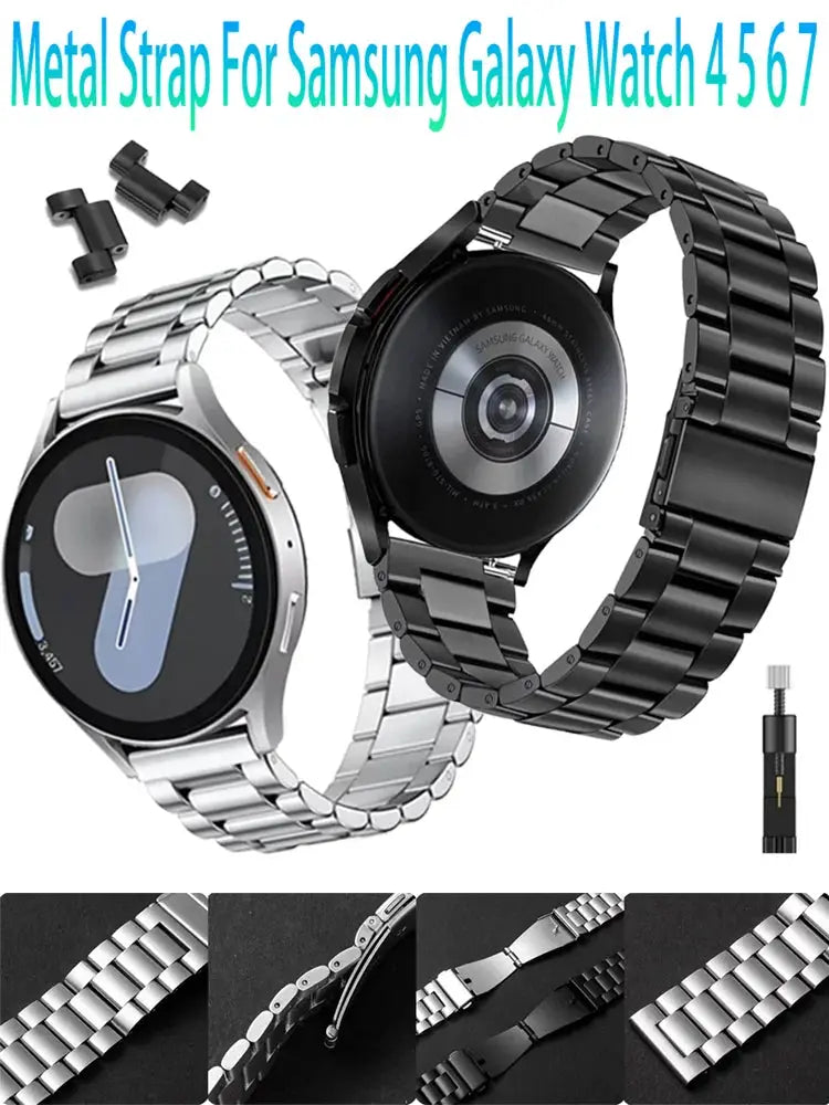 20mm Stainless Steel Metal Strap For Samsung Galaxy Watch 7 6 5 4 44mm 40mm Durable Bracelet Galaxy Watch 5 Pro 45mm/6 4 Classic
