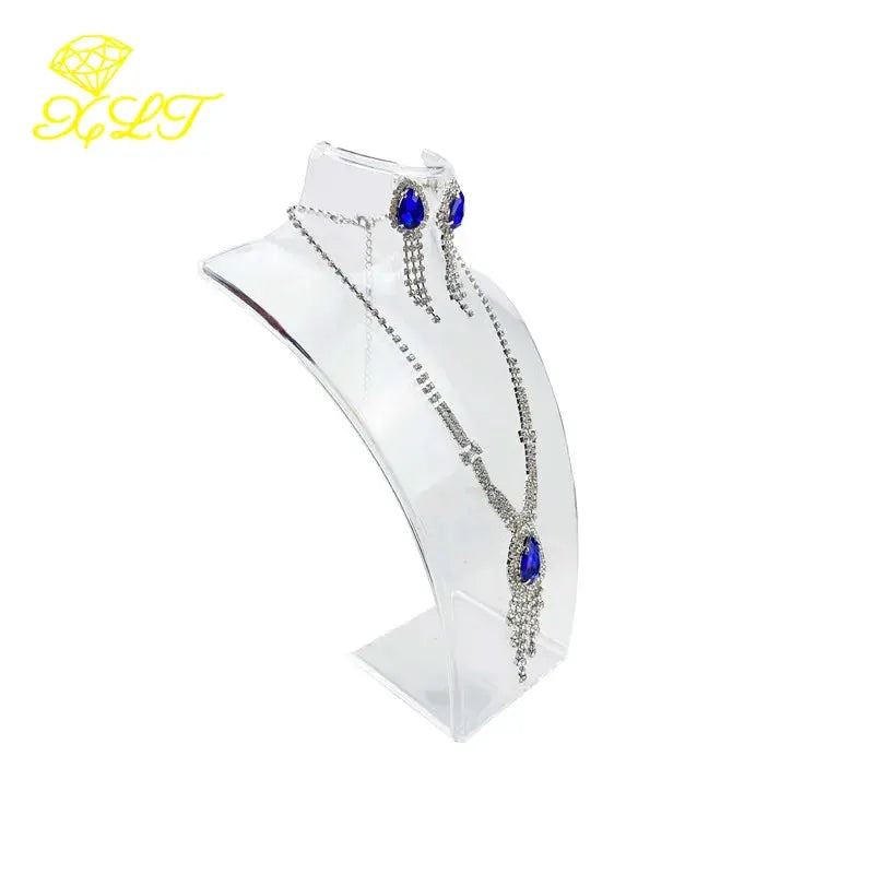 Four Color Acrylic Mannequin Jewelry Display Stand for Necklaces Pendants and Earrings