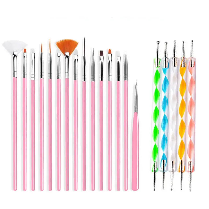 GlamFlex Pro Nails Art Brush Set For Gel Polish And Acrylic Extensions Precision Tools For Liquid Powder Carving