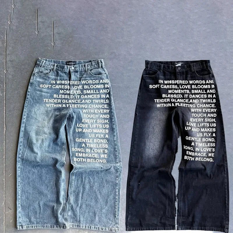 Y2K Vintage American Jeans Wide Leg Harajuku Streetwear Men Women