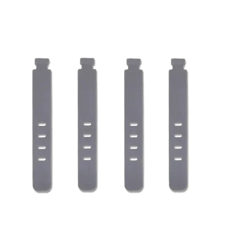 4-pack silicone cable ties for wire management, gray reusable wire holder straps