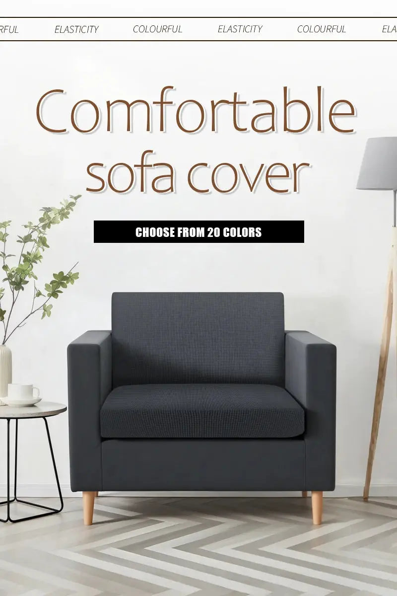 Simples Market charcoal waterproof jacquard sofa cover for 1-4 seat sofa, protective slipcover