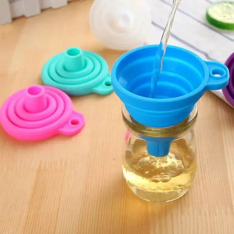 Mini Foldable Silicone Funnel Collapsible Portable Fuel Hopper Oil Beer Kitchen Accessories