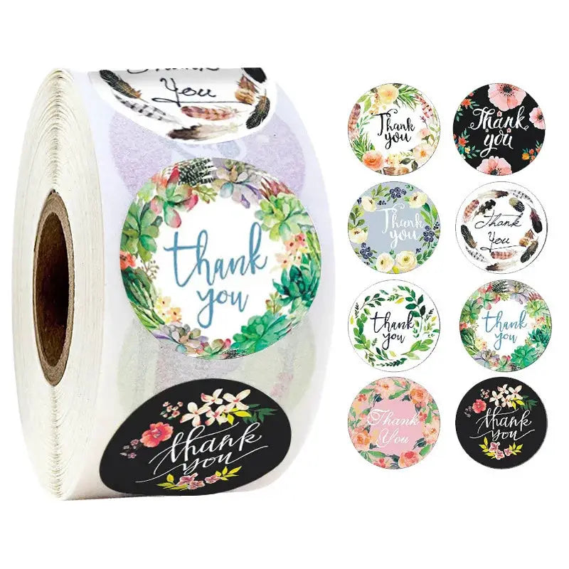 500 Pack Round Kraft Paper Thank You Stickers For Wedding Favors Gift Bags And Packaging