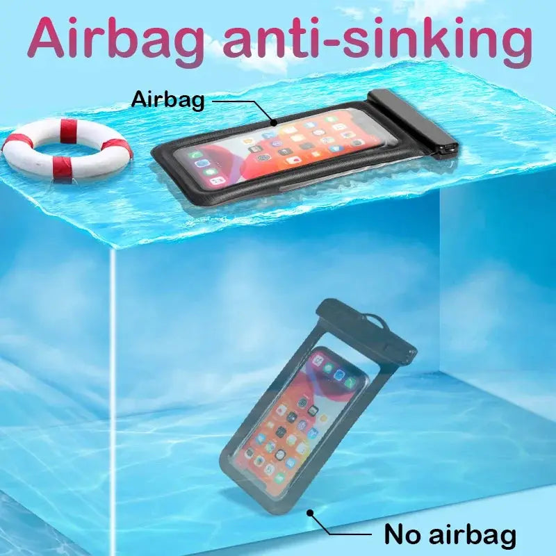 Floating Airbag Waterproof Swim Bag Phone Case For iPhone 11 12 13 14 Pro Max Samsung S23 Xiaomi 13 Huawei P30 Lite