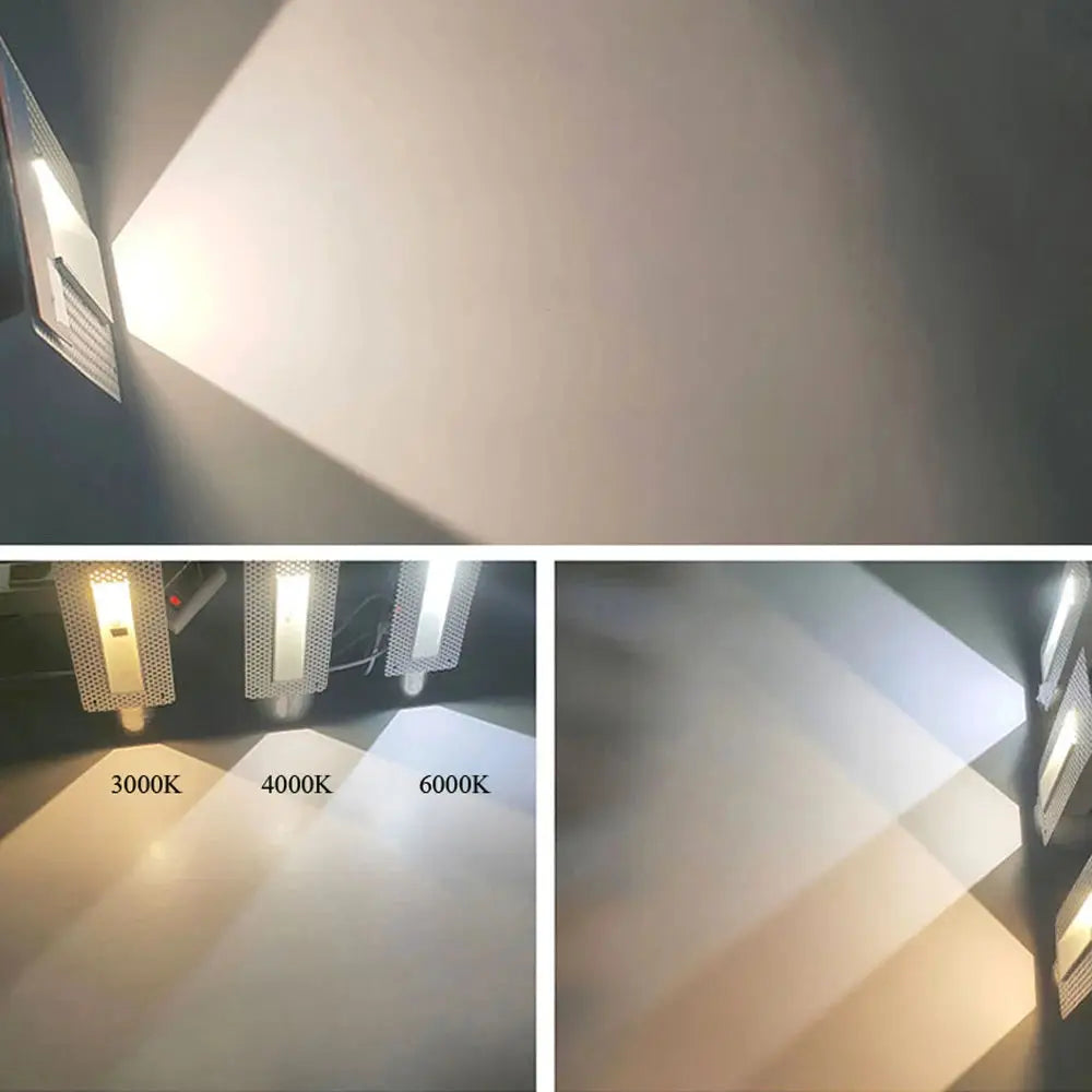 Embedded frameless LED step/stair wall lamps by Simples Market, 3W, motion sensor; 3-pack 3000–6000K, 100–240V
