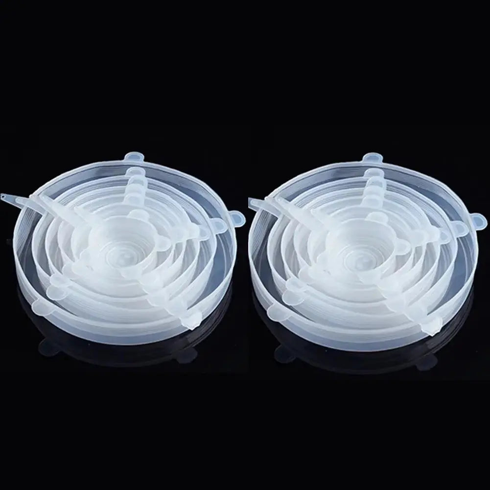 6 Pack Silicone Stretch Lids For Bowls And Containers Kitchen Microwave Covers Universal Fit Airtight Food Storage Lids