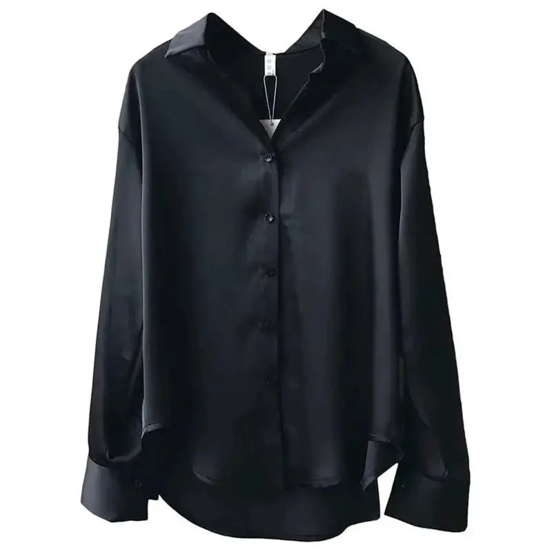 Women's Spring Autumn Style Blouse Long Sleeve Turn Down Collar Casual Top Polyester Blouse DF4849