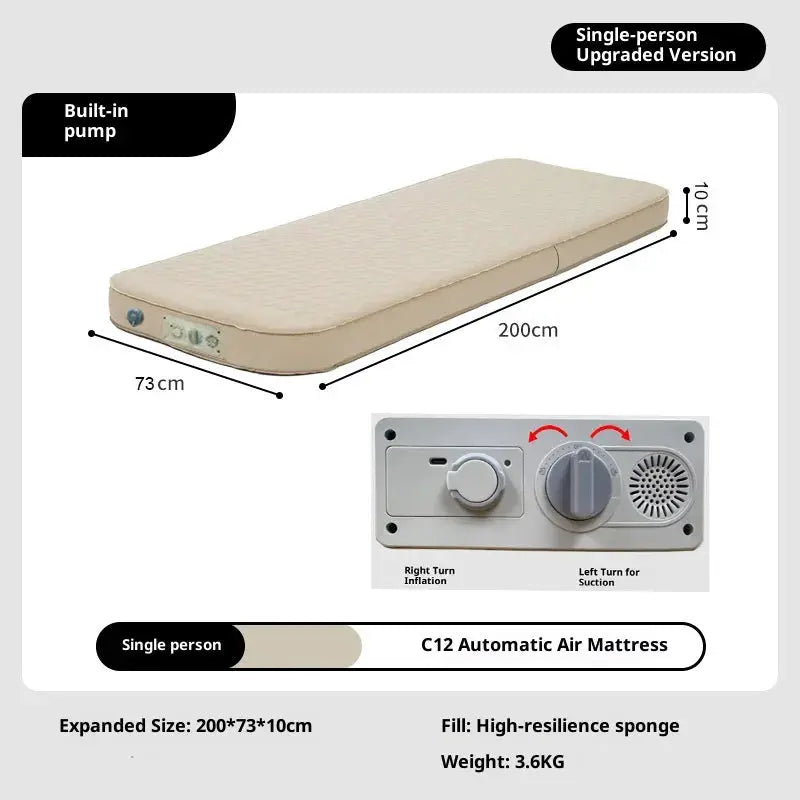 Lohascamping Double Self Inflating Mattress Thick 10cm Camping Sleeping Pad 1 To 2 People Compact Folding Air Mat