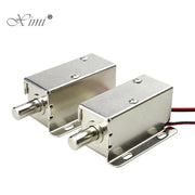 Ximi DC 12V mini stainless steel electric bolt lock pair with mounting brackets, 2-wire solenoid