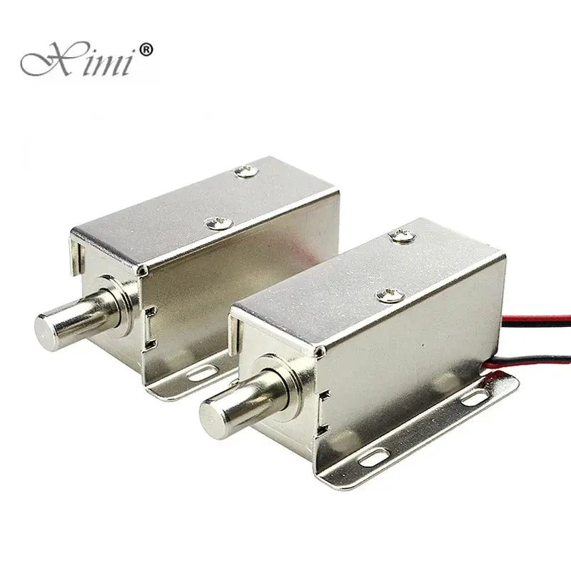 Ximi DC 12V mini stainless steel electric bolt lock pair with mounting brackets, 2-wire solenoid
