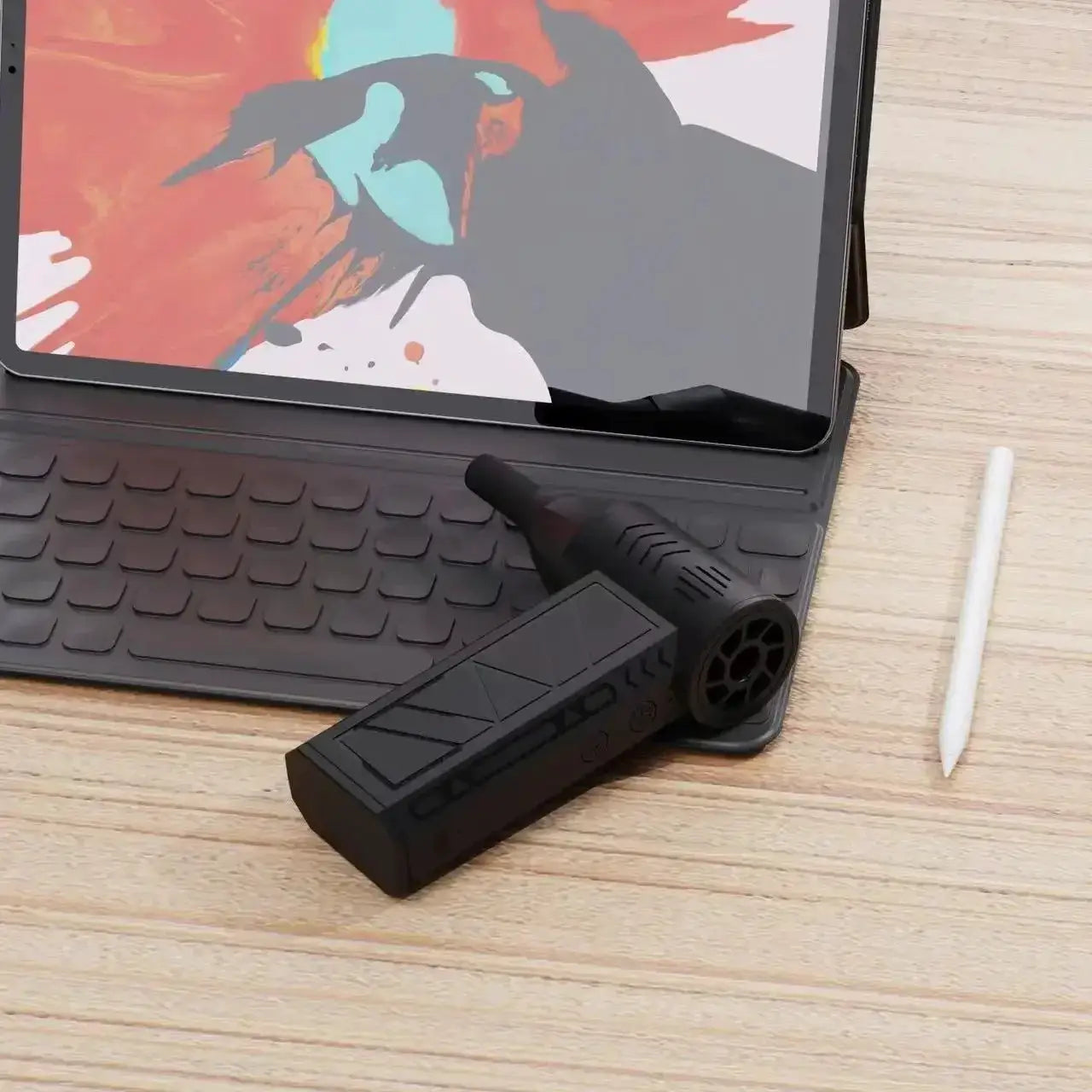 High Speed Handheld Multi Function Blower Fan Hair Dryer Balloon Inflator Air Mattress Camping Torch USB Rechargeable