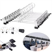 Simples Market metal pants rack set with anti-slip clips; windproof multi-purpose clothes drying rack, black