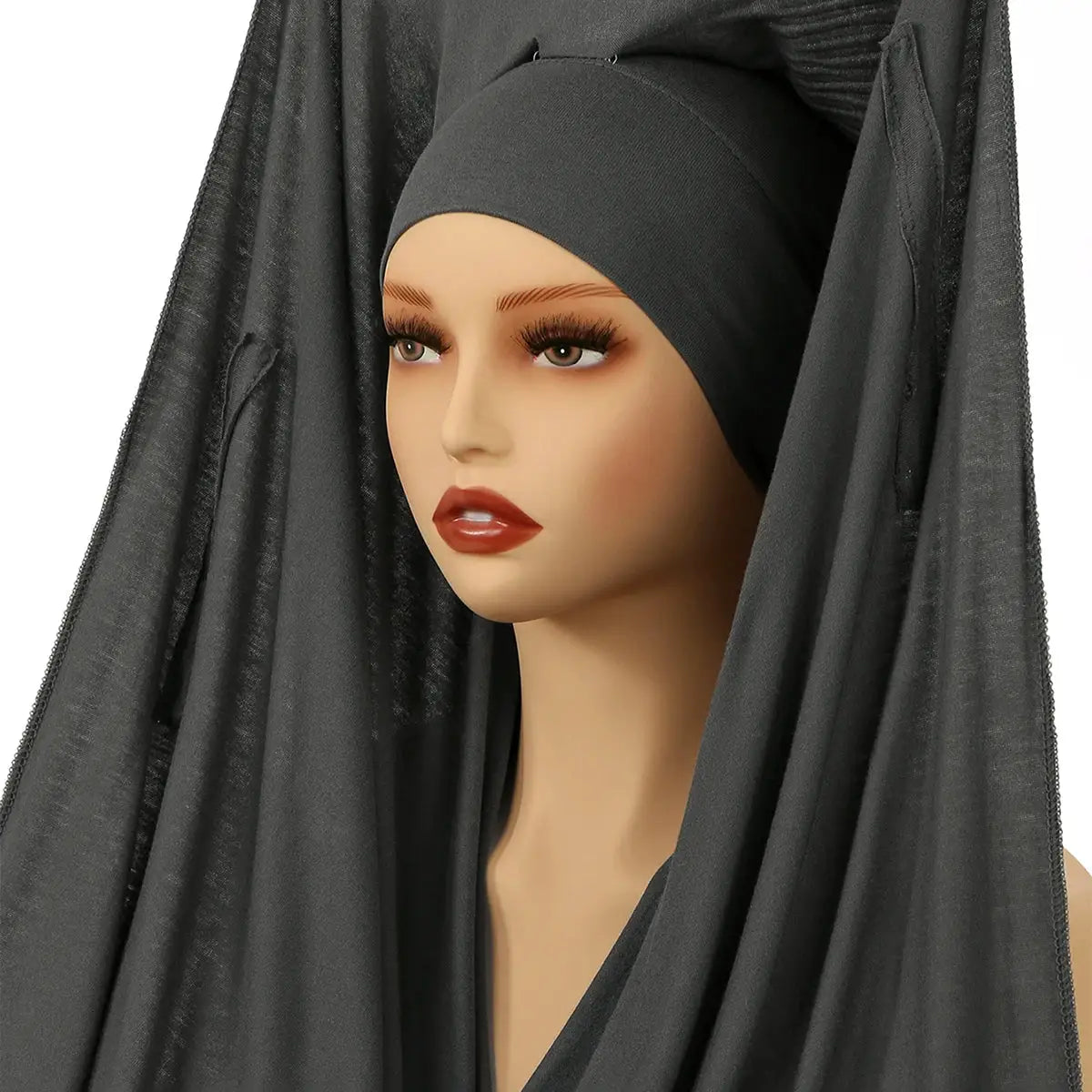 NovaVibe Instant Chiffon Hijab Magnetic Buckle Solid Color Muslim Scarf Effortless Wear