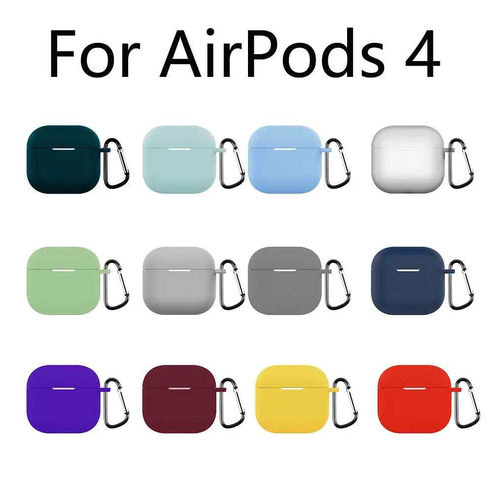 AirGuard Silicone Case For AirPods 4th Gen 2024 Wireless Headset TPU Shockproof And Scratch Resistant With Hook