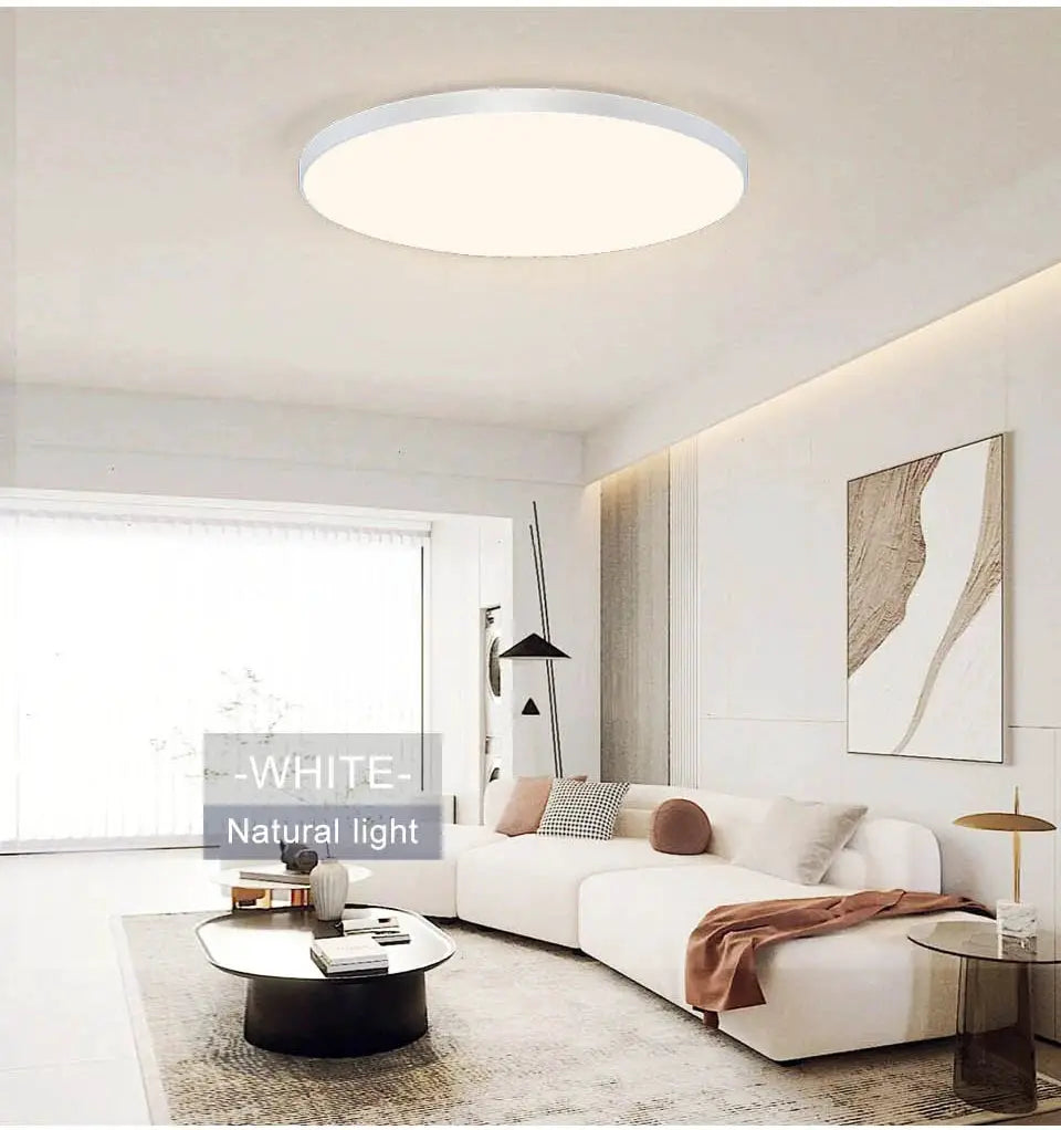 MARPOU round ceiling lamp by Simples Market, white LED 80W ceiling light with remote dimming