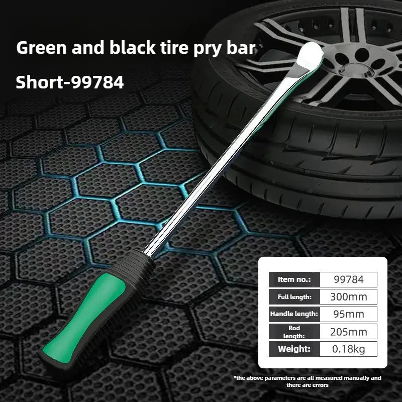 Simples Market tire lever; green and black professional tire removal tool for car and motorcycle.