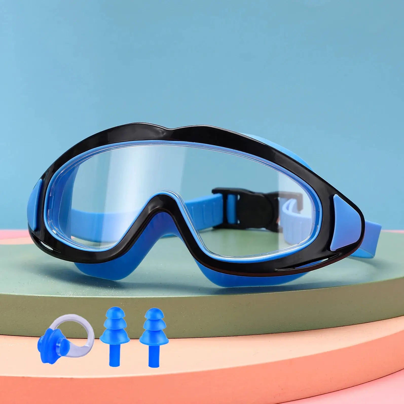Vibrant Pink Kids Swimming Goggles Anti Fog Anti UV Wide Angle Waterproof Pool Glasses Pack