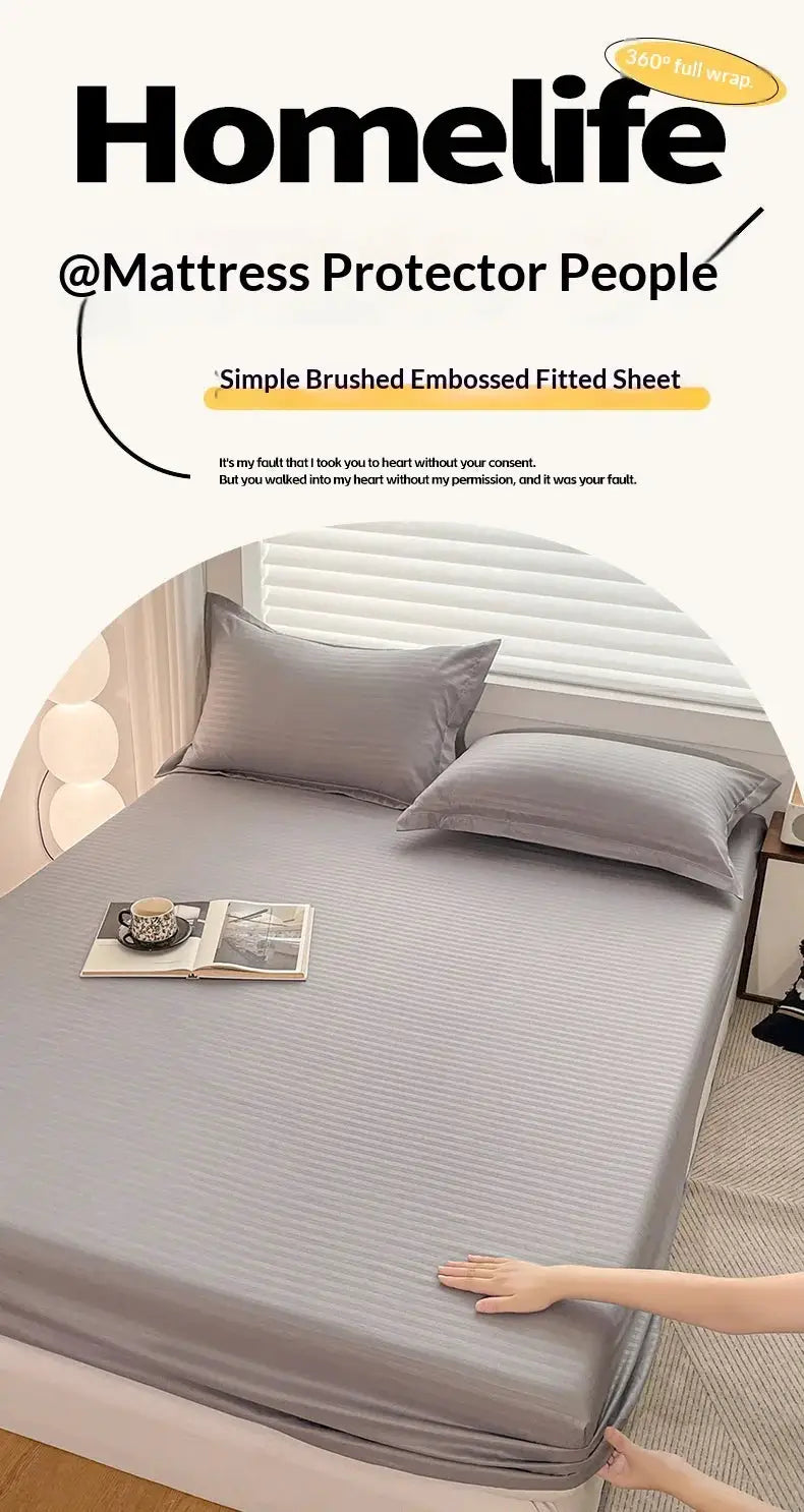 Simples Market fitted bed sheet with elastic band, solid gray for 90–180x200 cm beds.