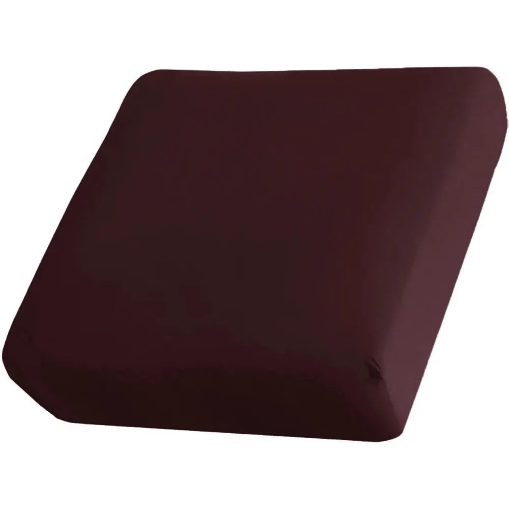 Outdoor elastic sofa slipcover in burgundy, solid color cushion cover for garden patio replacement dustproof