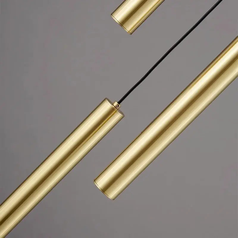 Simples Market gold minimalist pendant lights; cylindrical LED bedside lamps, set of 2